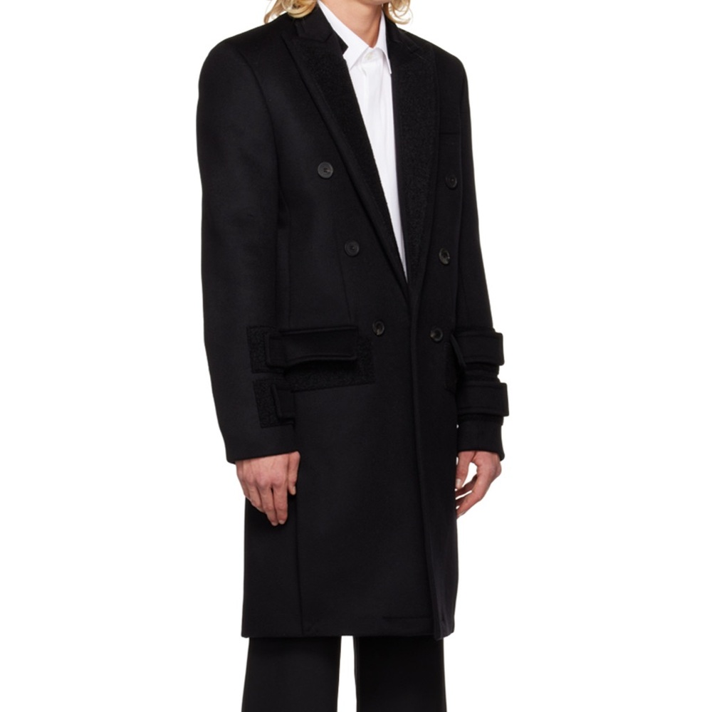 BALMAIN Black Double-Breasted Coat